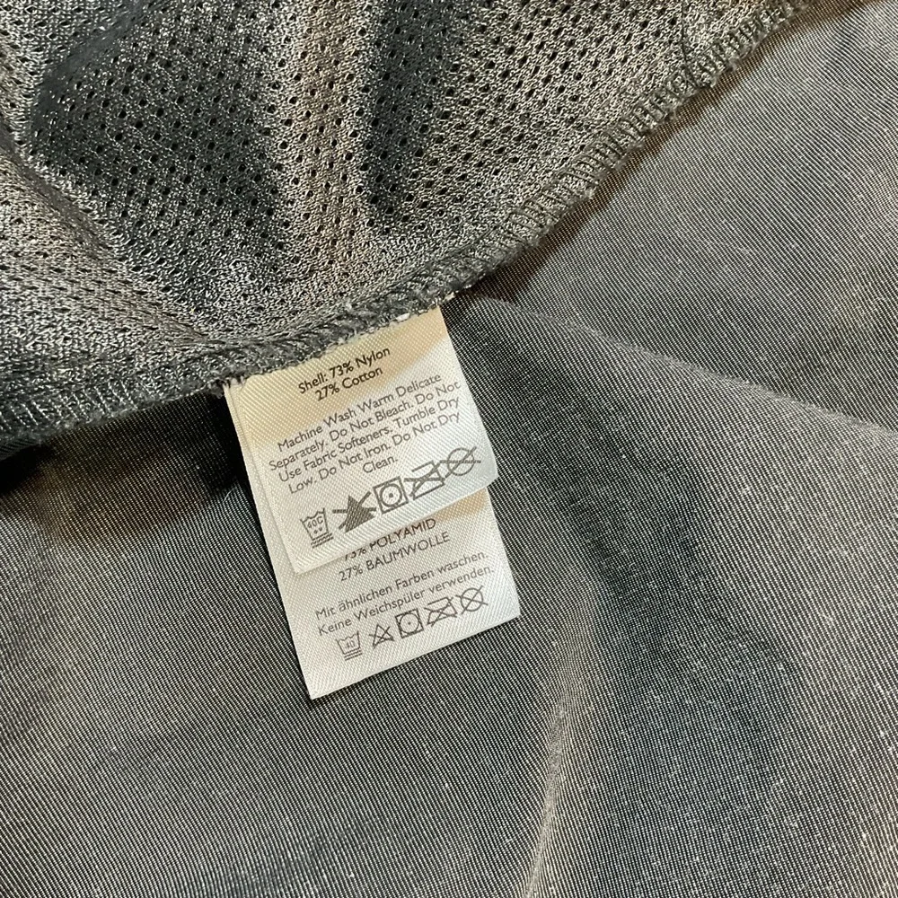 Eddie Bauer Dark Gray Rain Coat Light Parka Size M, Shell 73% Nylon Hood Pockets